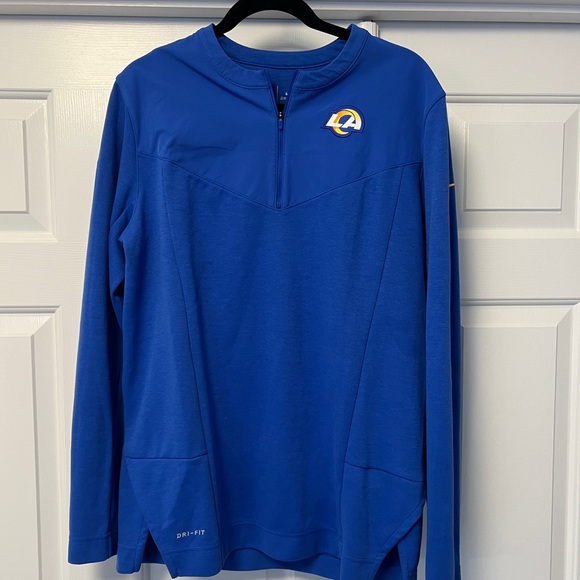 Nike LA Rams Team Issued 1/4 Zip Blue Medium - Picture 1 of 5